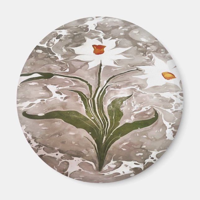 Narcissus On Marble Magnet (Front)