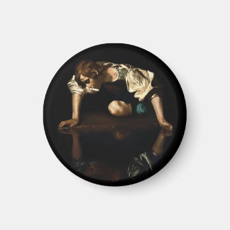Narcissus painting inspired by Caravaggio Magnet