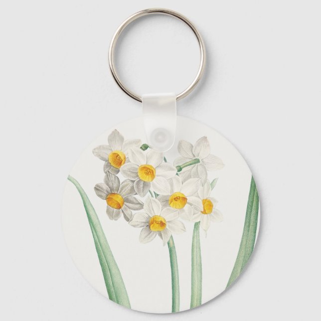 Narcissus, Pierre-Joseph Redouté, 1805 Keychain (Front)