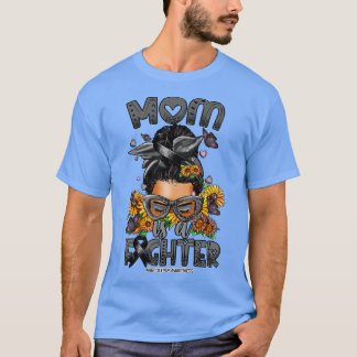Narcolepsy Awareness Mom fighter messy bun T-Shirt