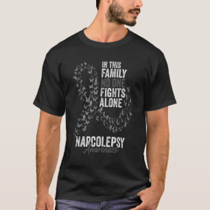 Narcolepsy Awareness Month Butterflies Black Ribbo T-Shirt