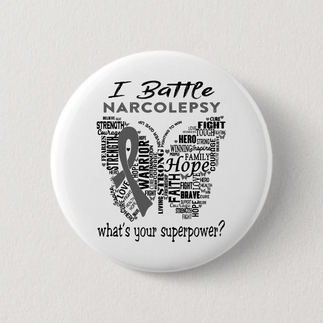 Narcolepsy Awareness Month Ribbon Gifts Button (Front)