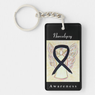 Narcolepsy Awareness Ribbon Angel Key Chain