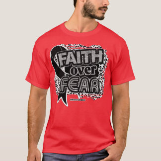 Narcolepsy Awareness Ribbon Faith Over Fear Leopar T-Shirt