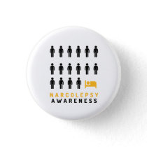 Narcolepsy Awareness White Pin Badge