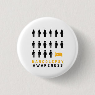 Narcolepsy Awareness White Pin Badge