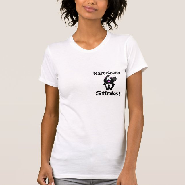 Narcolepsy Stinks Skunk Awareness Design T-Shirt (Front)