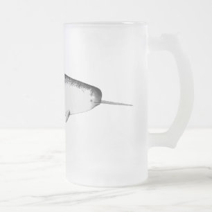 Narhwal Unicorn Sea Illustration Whale Lover Gift Frosted Glass Beer Mug