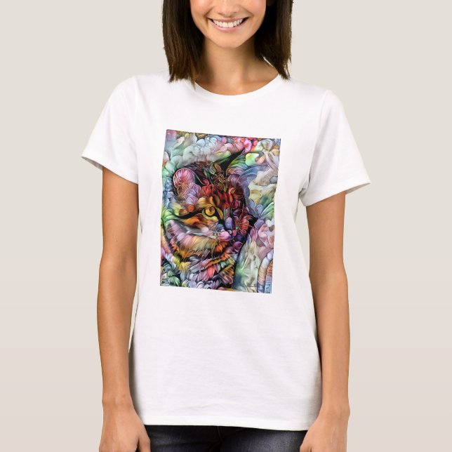 Nari the Cat and the Flowers T-Shirt (Front)
