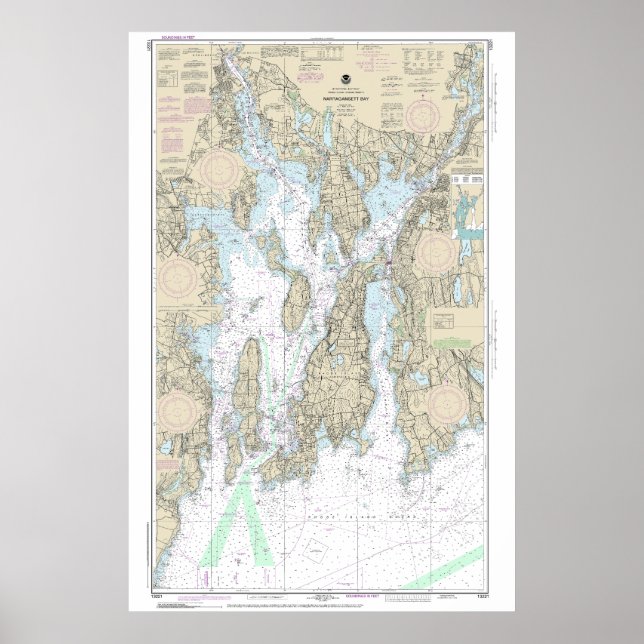 Narragansett Bay Nautical Chart 13221 (Front)