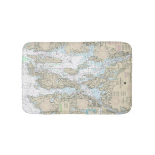 Narragansett Bay Nautical Chart 13221 Bath Mat