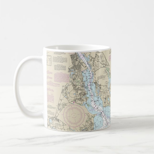 Narragansett Bay Nautical Chart 13221 Coffee Mug (Left)