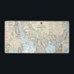 Narragansett Bay Nautical Chart 13221 Desk Mat<br><div class="desc">This is NOAA’s chart number 13221, and it is based on the original, traditional paper nautical chart. It covers a portion of Rhode Island Sound and the vicinity, up to Providence. The chart’s scale is 1:40, 000 at Lat. 41°37’N. Color shading on the chart indicates various water depths and land...</div>