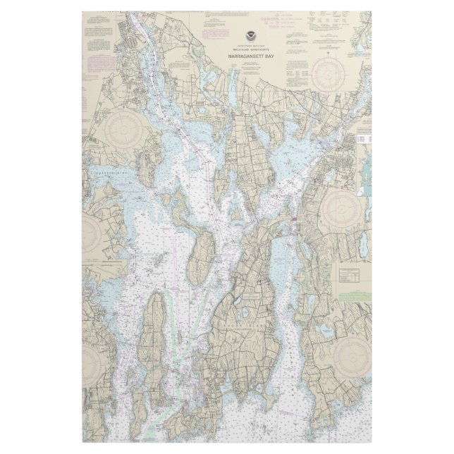 Narragansett Bay Nautical Chart 13221 Gallery Wrap (Front)