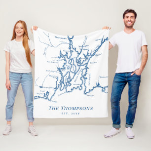 Narragansett Bay Newport Family Wedding Gift Flee Fleece Blanket