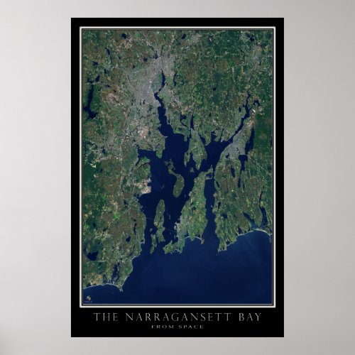 Narragansett Bay Satellite Poster Map