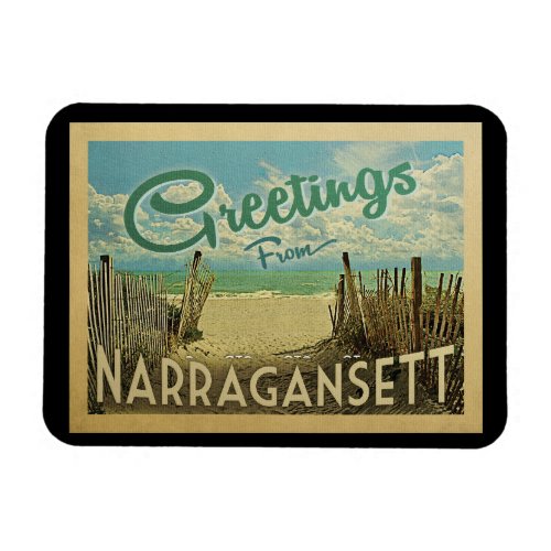 Narragansett Beach Vintage Travel Magnet