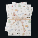 Narragansett Rhode Island Beach Family Vacation Wrapping Paper Sheets<br><div class="desc">The nichest print commemorating family vacations at shared beach houses in Narragansett, RI. Featuring illustrations of tote bags, clam shells, sail boats, lobsters, tennis rackets, Adirondack chairs, s’mores, sandcastles and sunnies. Makes a great gift wrap for beach house or vacation themed gifts or Narragansett bachelorette parties. Also makes a great...</div>