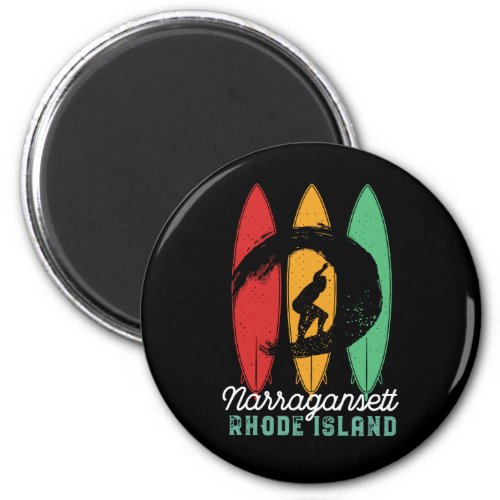 Narragansett Rhode Island Beach Retro Surfing Magnet
