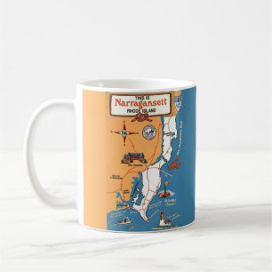 Narragansett Rhode Island Map Coffee Mug