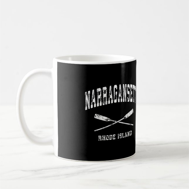 Narragansett Rhode Island Vintage Nautical Crossed Coffee Mug (Left)