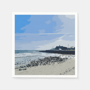 Narragansett Town Beach Rhode Island Painting Napkins