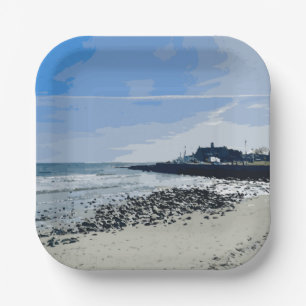 Narragansett Town Beach Rhode Island Painting Paper Plates