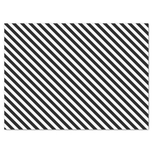 Narrow Black and White Stripes Pattern Tissue Paper