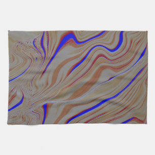 Narrow blue ripples between layers of cement burnt kitchen towel