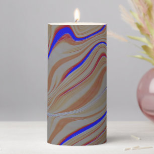 Narrow blue ripples between layers of cement burnt pillar candle