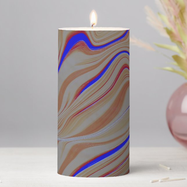 Narrow blue ripples between layers of cement burnt pillar candle (In Situ)