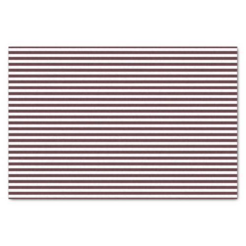Narrow Burnt Burgundy and White Striped Pattern Tissue Paper