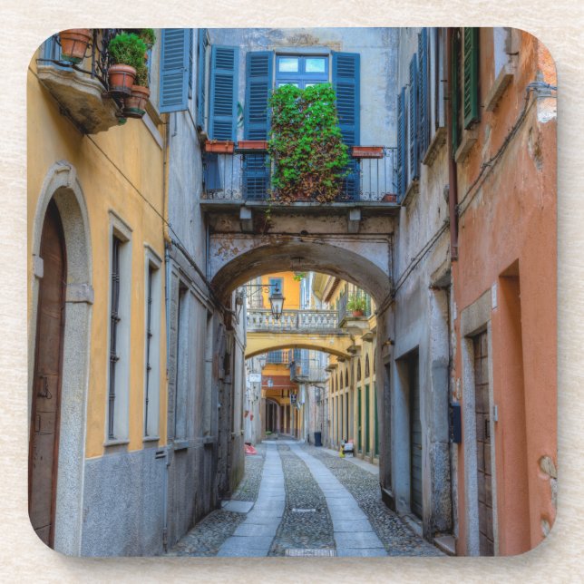 Narrow city street, Italy Beverage Coaster (Front)