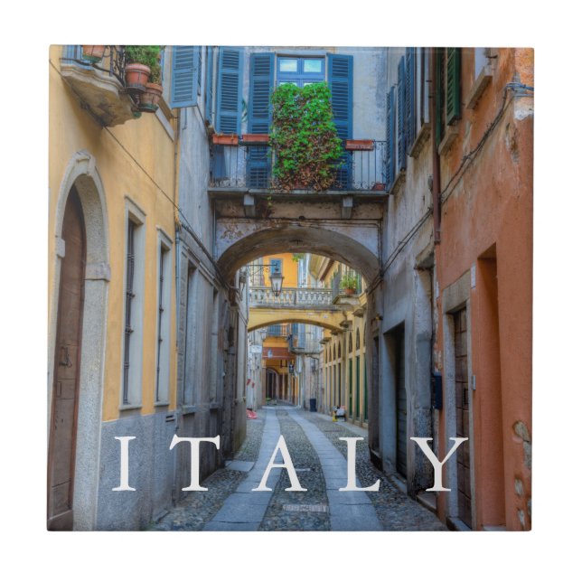 Narrow city street, Italy Ceramic Tile (Front)