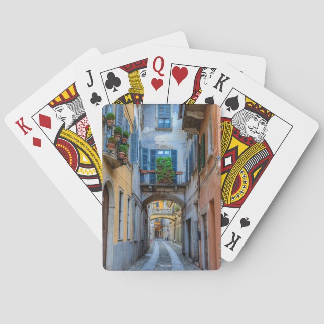 Narrow city street, Italy Poker Cards (Back)