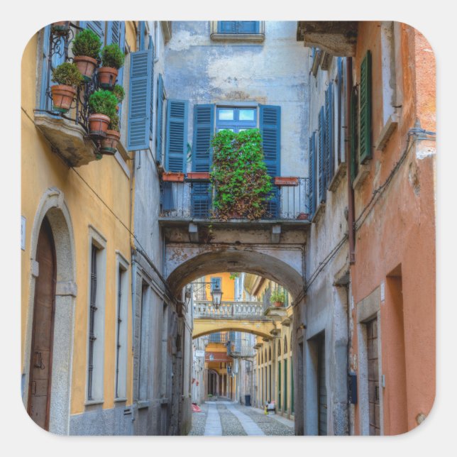 Narrow city street, Italy Square Sticker (Front)