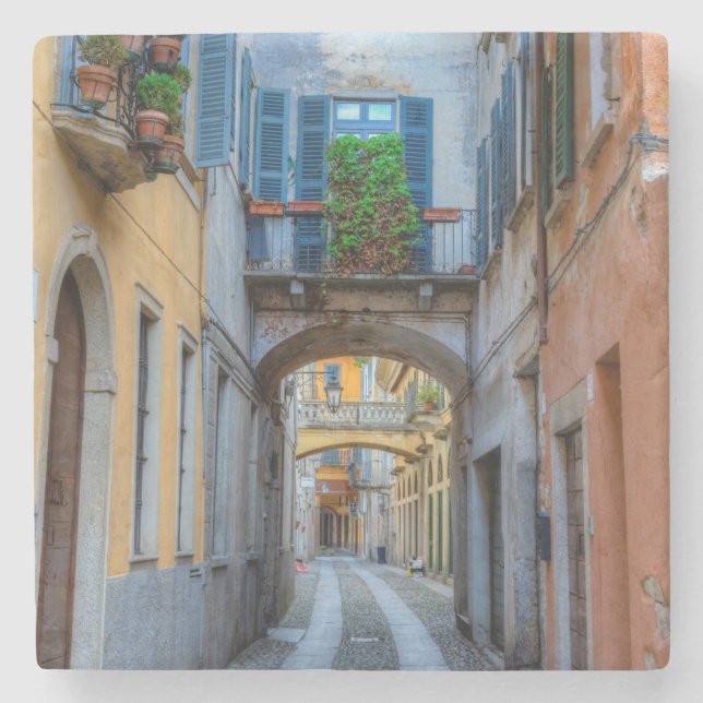 Narrow city street, Italy Stone Coaster (Front)