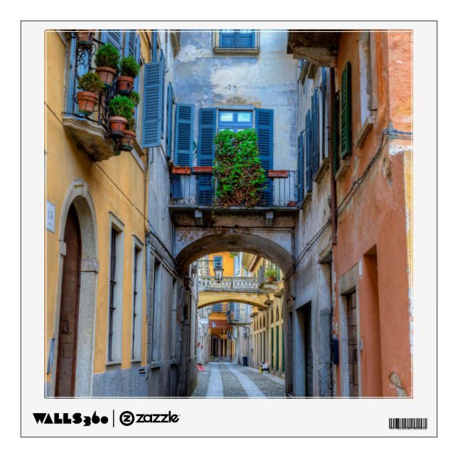 Narrow city street, Italy Wall Decal (Front)