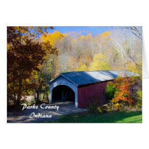 Narrow Covered Bridge Parke County, Indiana Cards
