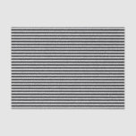 Narrow Deepest Black and White Striped Pattern Tissue Paper
