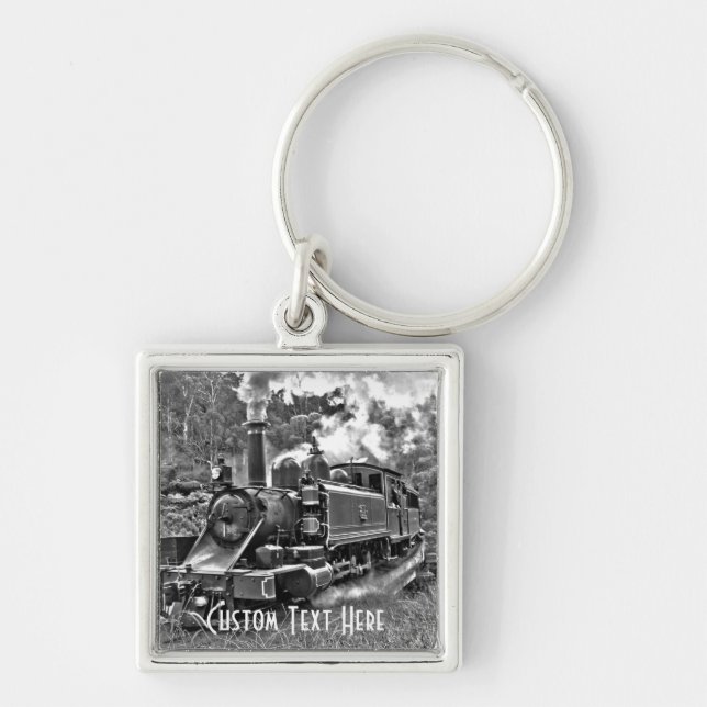 Narrow Gauge Steam Train Puffing Engine Keychain (Front)