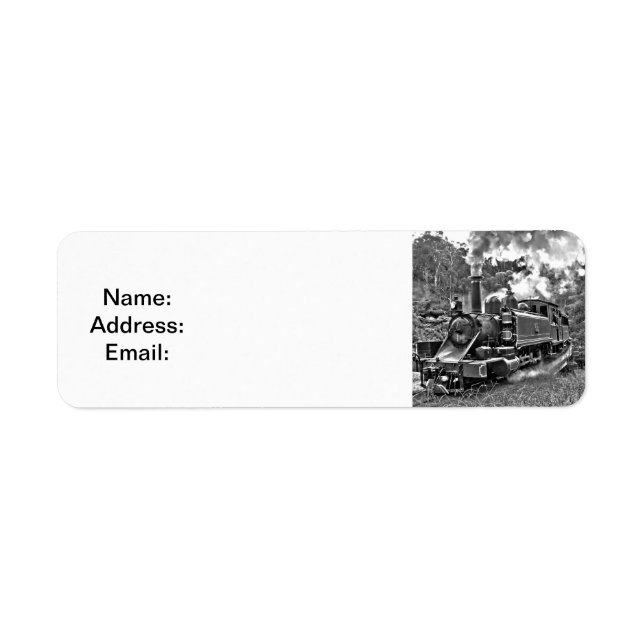 Narrow Gauge Steam Train Puffing Engine Label (Front)