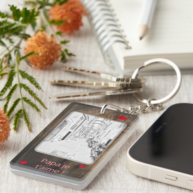 narrow Italian street - feast of fathers Keychain (Front Right)