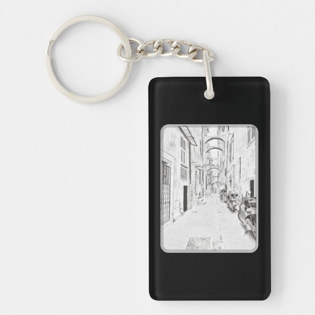 narrow Italian street Keychain (Front)