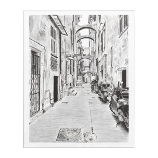 Narrow Italian street - Pencil - Black&White