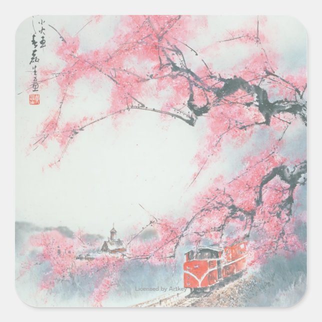 Narrow-railed Train at Mt. Ali Square Sticker (Front)