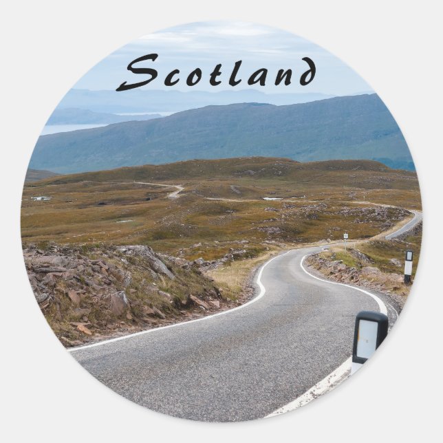 Narrow single-track road Western Highlands Classic Round Sticker (Front)