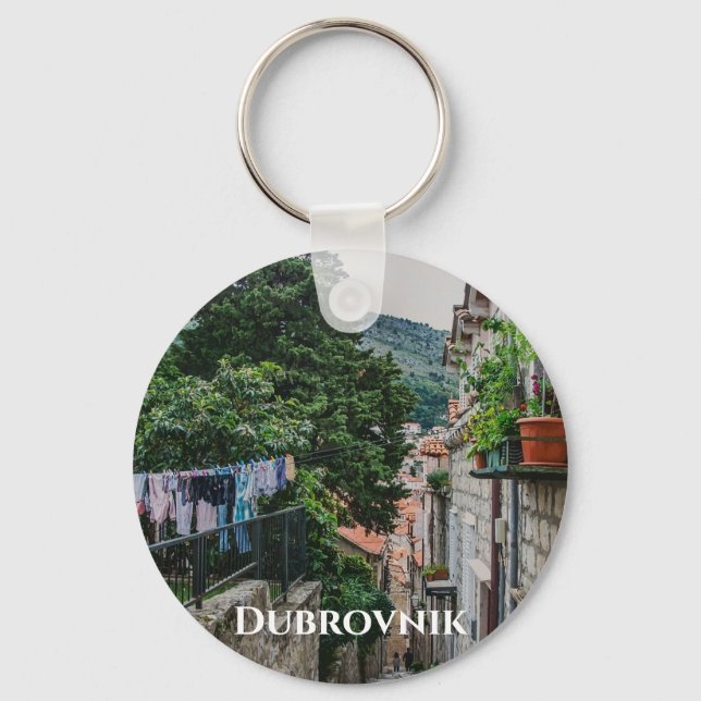 Narrow stone street in Dubrovnik Keychain (Front)