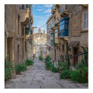 Narrow stone street in Malta Acrylic Print