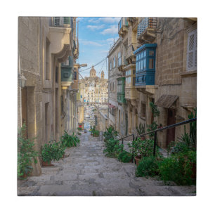 Narrow stone street in Malta Ceramic Tile